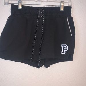 Victoria’s Secret Pink lace up black cotton short